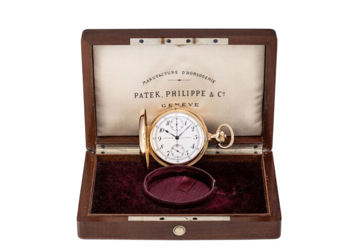 Patek Philippe Hunter Case 18k Pink Gold Chronograph Pocket Watch